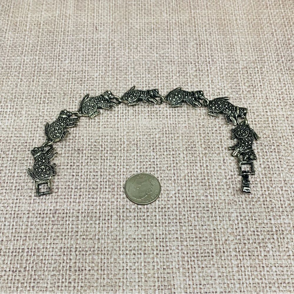 Silver‎ Metal Bead Work Cat Bracelet